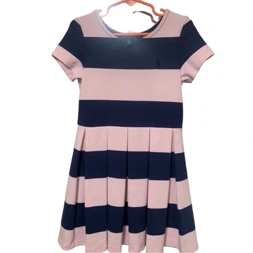 Polo Ralph Lauren Pink and Navy Striped Dress